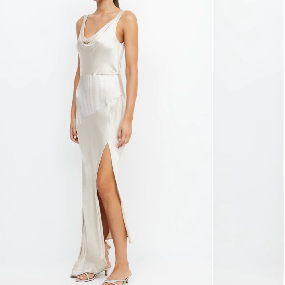 Bec and Bridge Moon Dance Cowl Dress in Sand -Size US 10
